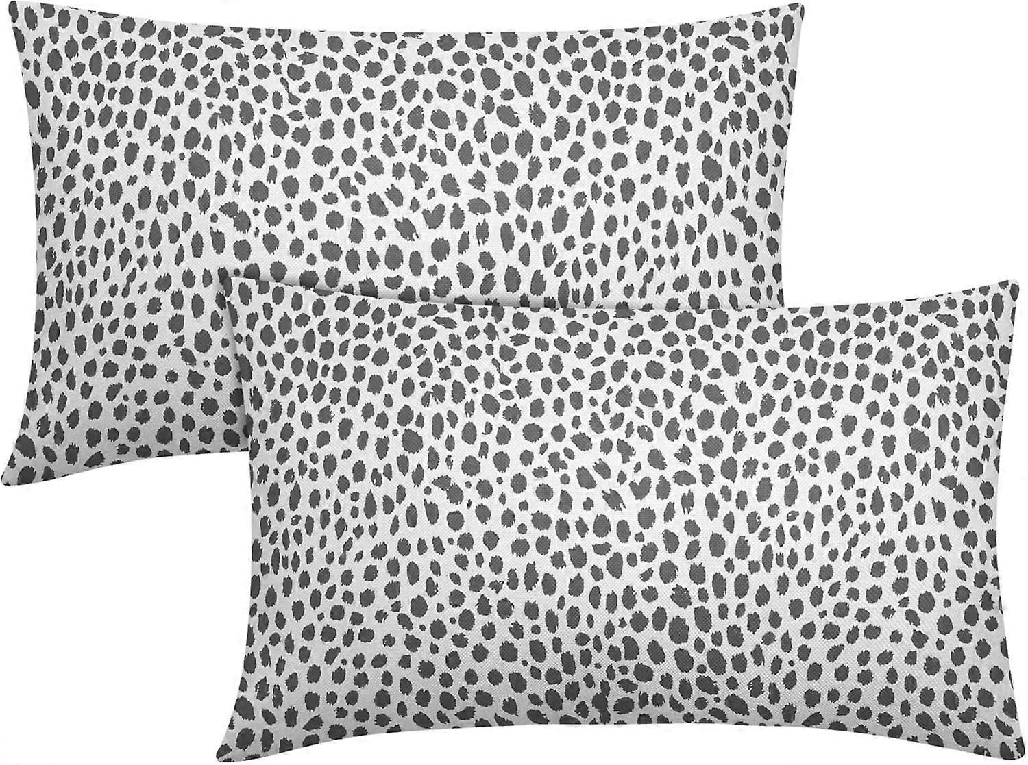 Grigio crema lombare cuscino copre 12x20 pollici Boho Design Polka Dot Throw Federa Set di 2 pennellate moderne stampa cuscino copricuscino cotone lino Cus