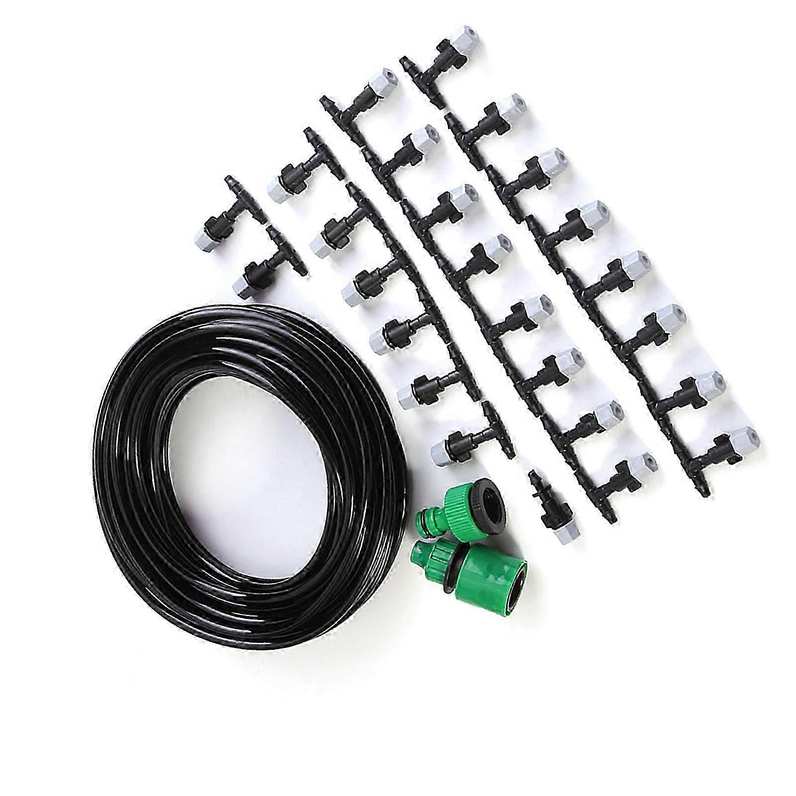 Water Misting Cooling System Hose Sprinkler Nozzle Garden Patio Micro Irrigation Set 15M