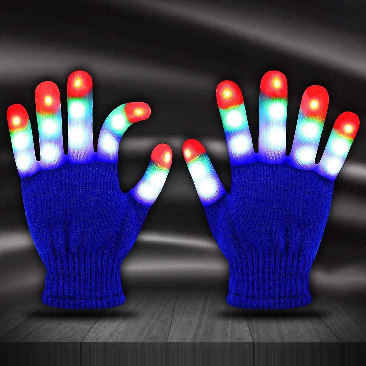 KATEA Light Up Handskar LED-handskar Rave coola leksaker Presenter till barn Tonåringar Pojkar Flickor Julstrumpa Stuffers Party Favors (åldrar 10-16, blå)