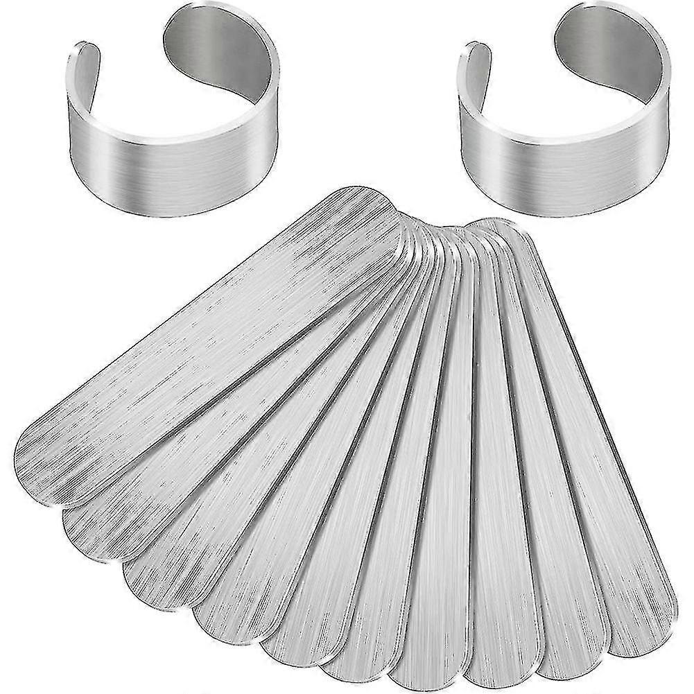 12 peças de metal estampando em branco anéis de alumínio em branco 0,47x2,24 polegadas flexão em branco anéis em branco