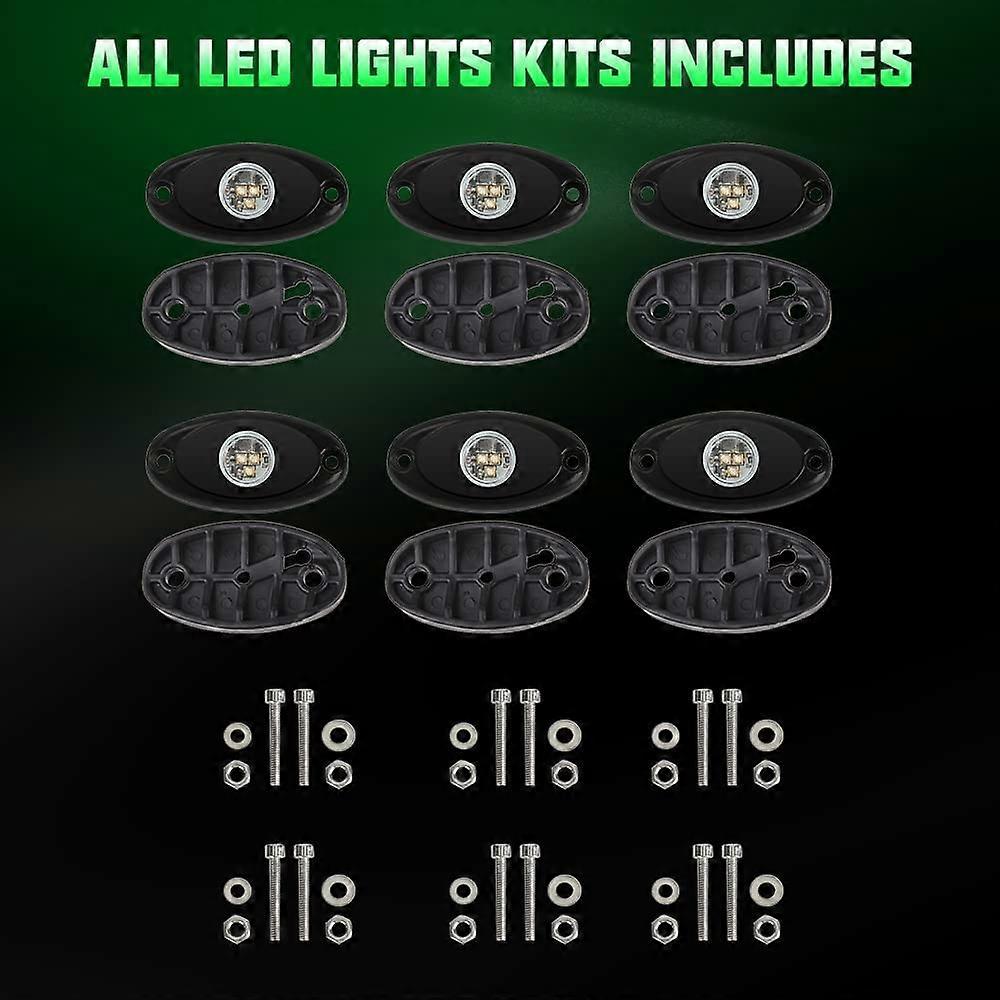 10Pods Green LED Rock Lights For Jeep Offroad Truck UTV ATV