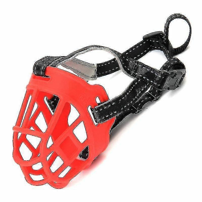 Mesh Breathable Silicone Anti-Bite And Anti-Call Pet Muzzle, Specification: Number 6(Red)