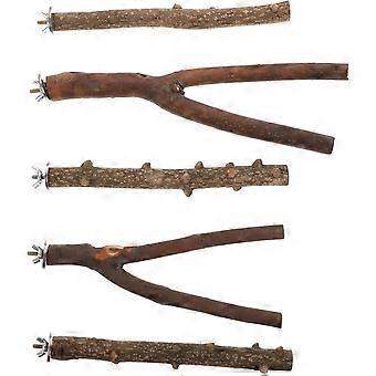 5pcs oiseau branches perche bois naturel fourchette perroquet cage supports jouets oiseau perchoir branche support tige patte broyage bâton pour perruches calopsittes conure amour