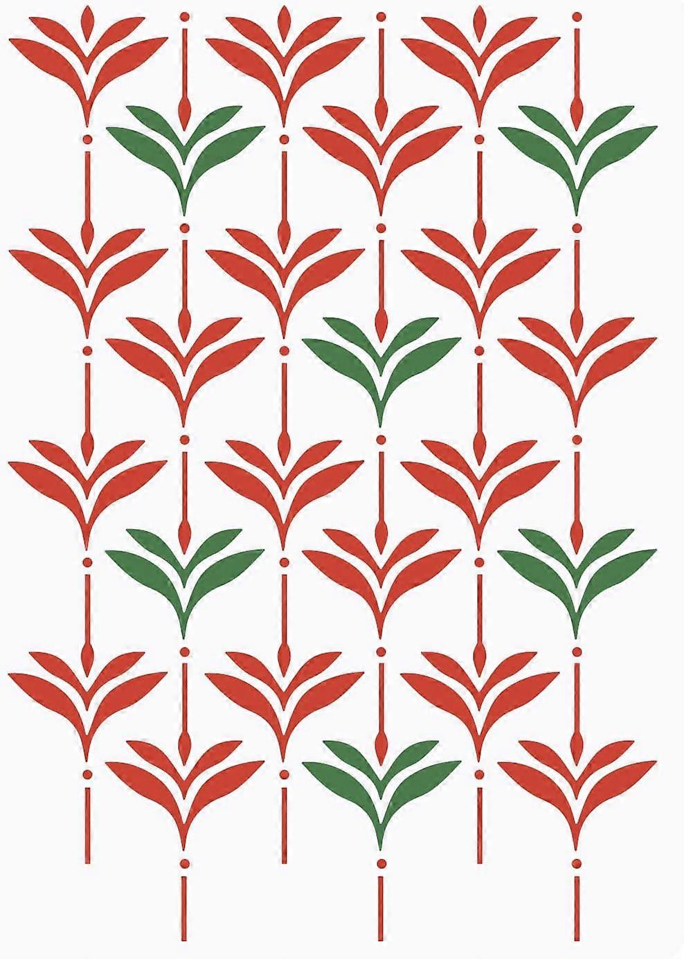 Leaf Pattern Wall Stencil 11.7x8.3 inch Plastic PET Geometric Leaf Stencil Large Reusable Tile Stencil Template DIY Art Craft Decor for Painting on Wa