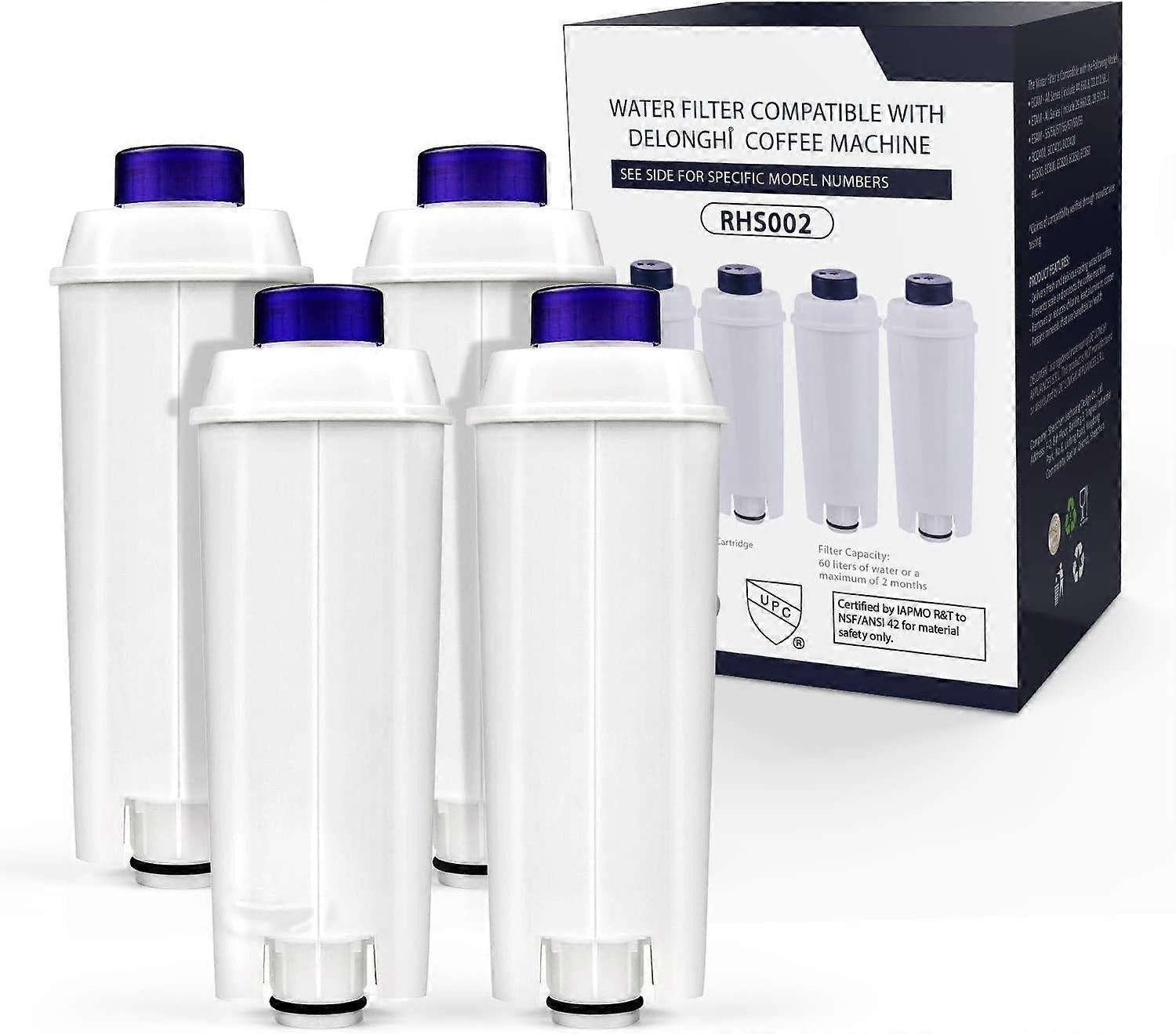 Filtres à eau DLSC002, filtre à eau à cartouche de charbon actif compatible avec les machines à café ECAM, ESAM, ETAM, BCO, EC. (Paquet de 6)