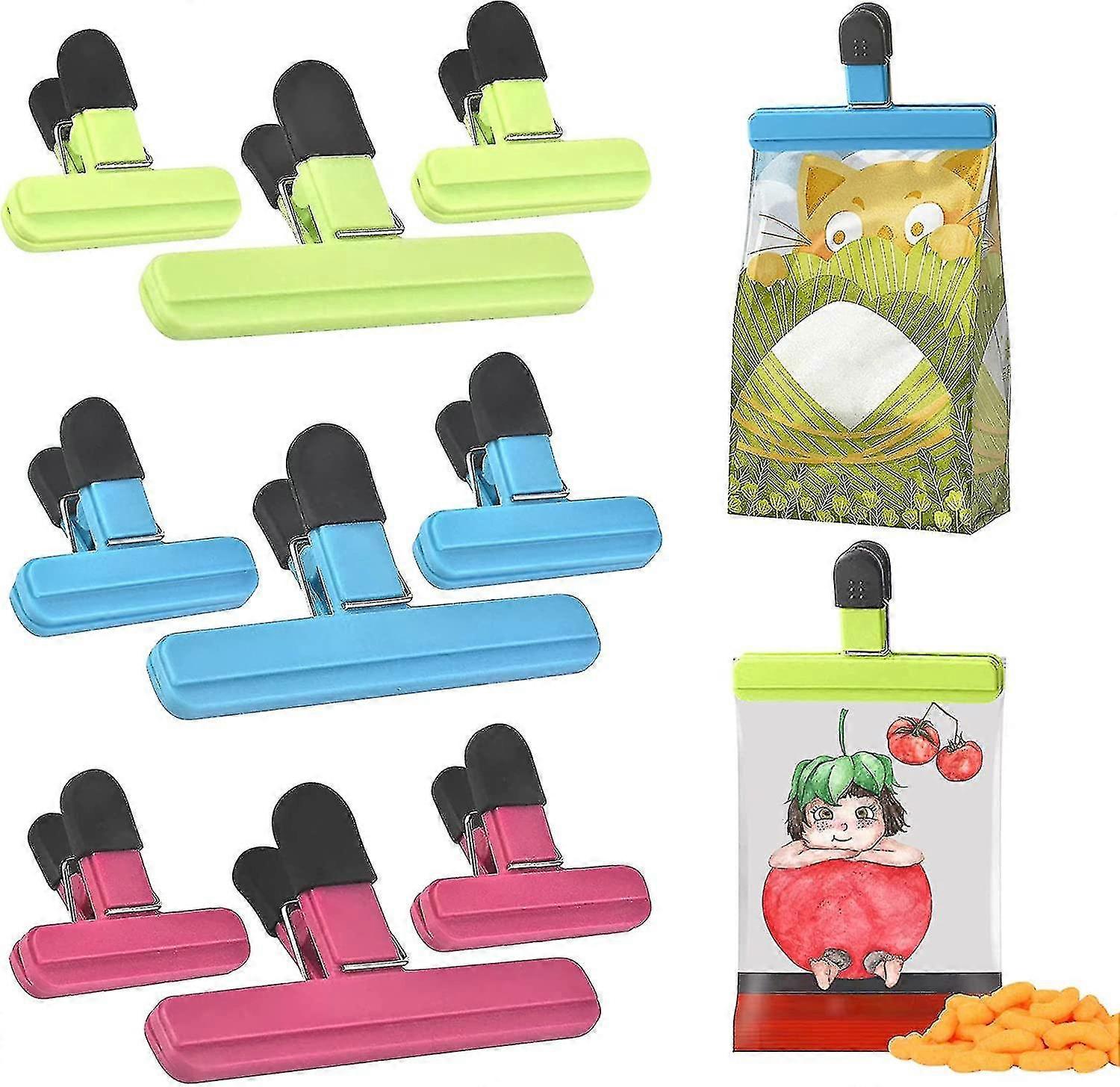 مقاطع كيس من البلاستيك لمقاطع تخزين المواد الغذائية ، مقاطع تخزين المواد الغذائية ، قبضة ختم الهواء المحكم ، مقاطع أكياس بلاستيكية ملونة