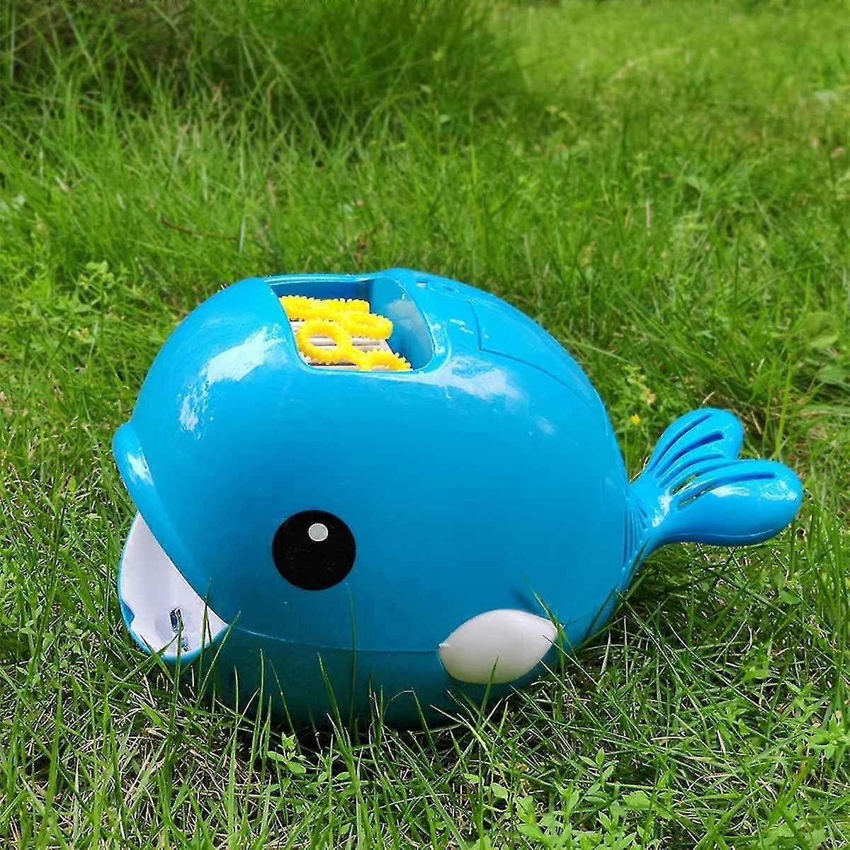 YYH-Cute Blowing Bubble Machine Cartoon Whale Automatic Bubble Machine Bath Toys BlowerBlue