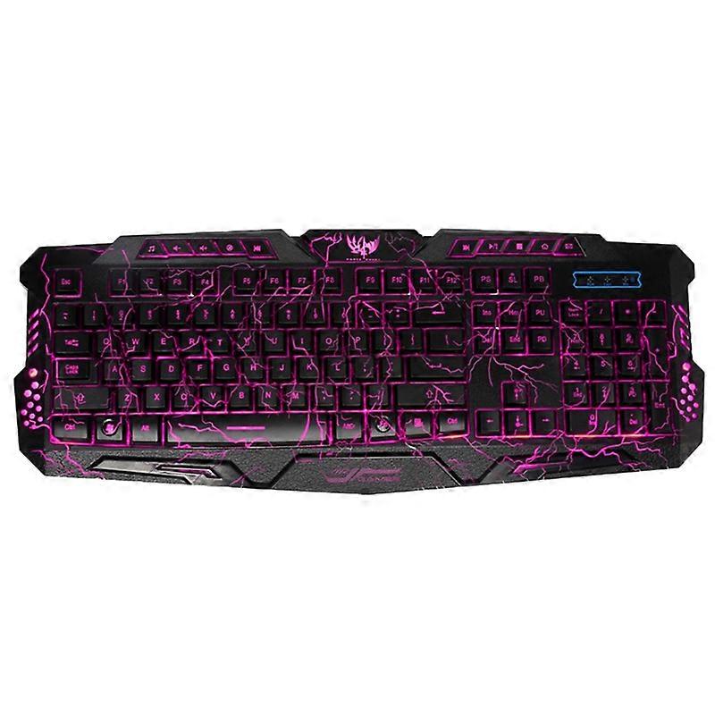 Gaming Cracked Keyboard USB Backlit Wired Keyboard for Game Laptop PC Computer Games