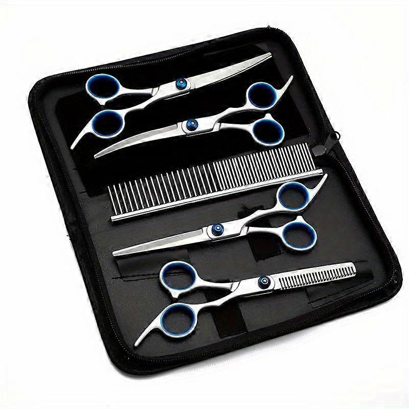 Professional Dog Grooming Scissors Set - High-Quality Bending & Thinning Blades - Sharp Shearing for Perfect Cuts - Premium Pet Grooming Kit for Preci