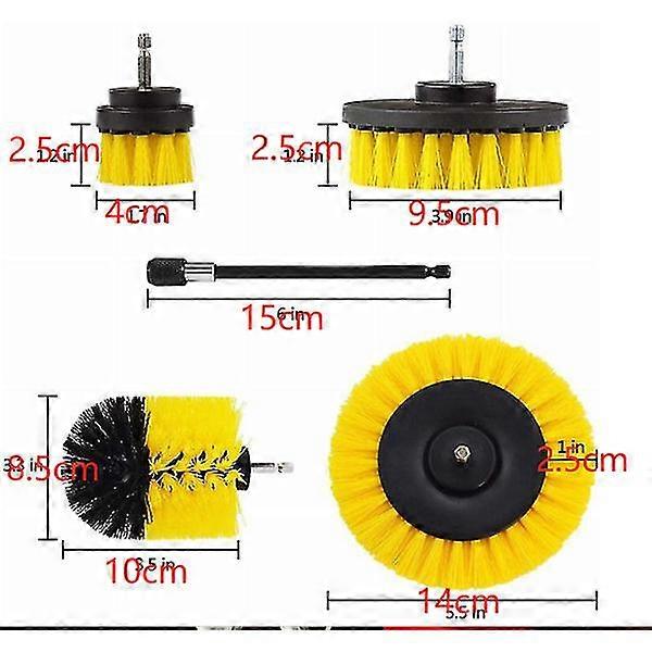 Scrub brushes for drill 5 parts