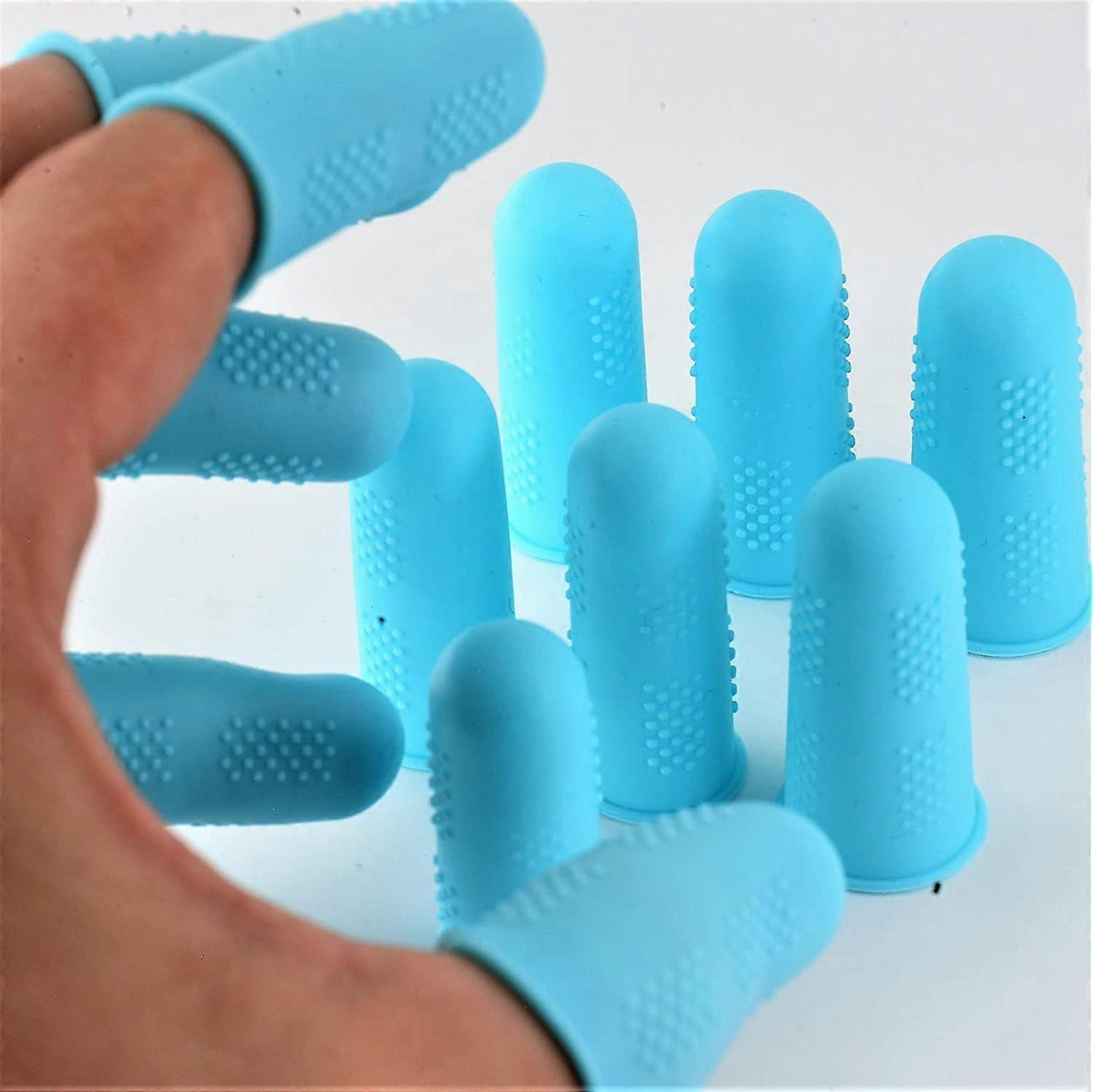 Finger Protectors 12-Pack Silicone Non-Stick Finger Covers for HotGlue/Sewing/Wax/Rosin/Resin/Honey