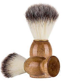 Men's Shaving Beard Mane Badger Hair Brush, Handle Barber Tools Portable Beard Brush Hair Salon Beauty Tools(4pcs,brown)