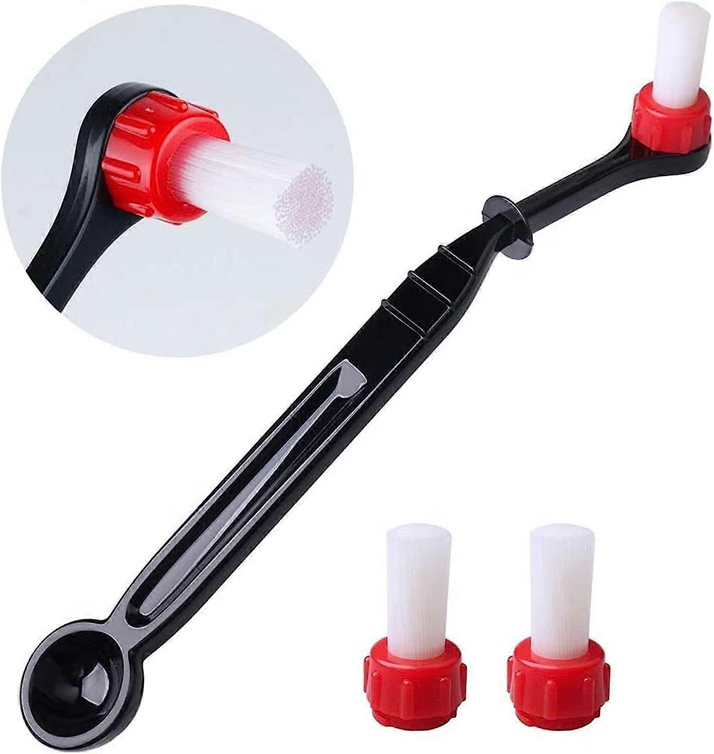 Coffee Brush, 1pc Nylon Coffee Brush with 2 Replaceable Brush Heads Coffee Cleaning Tool for Home and Office