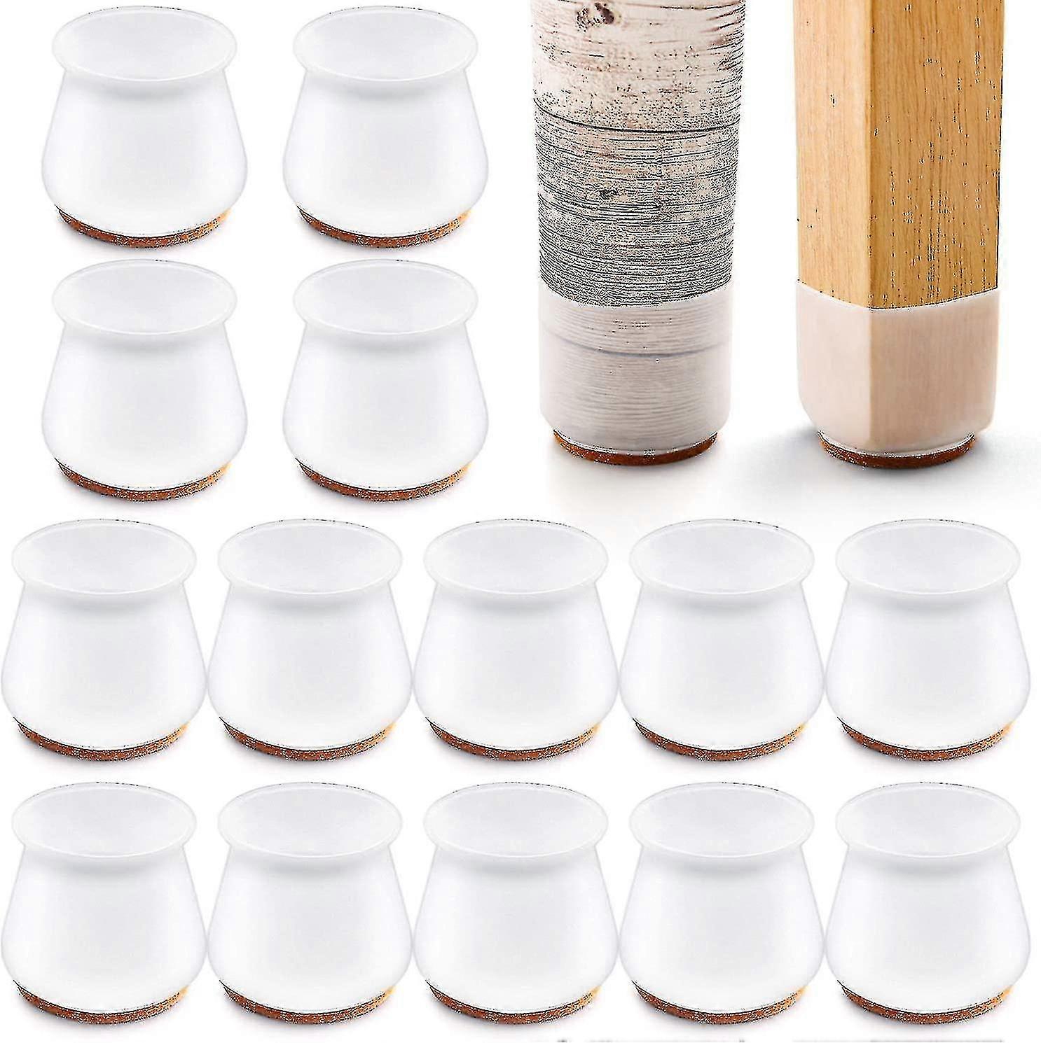 堅木張りの床のためのフェルトが付いているシリコーンの椅子の足の保護装置24 PCS-JKSHD