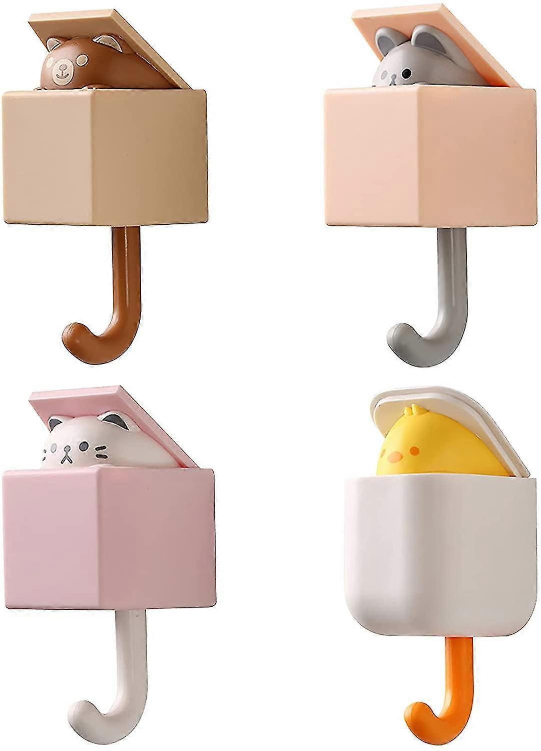 Wall Hook, Self Adhesive Hook Shower Hook Robe Hook Cute Animal Decorative Wall Hook
