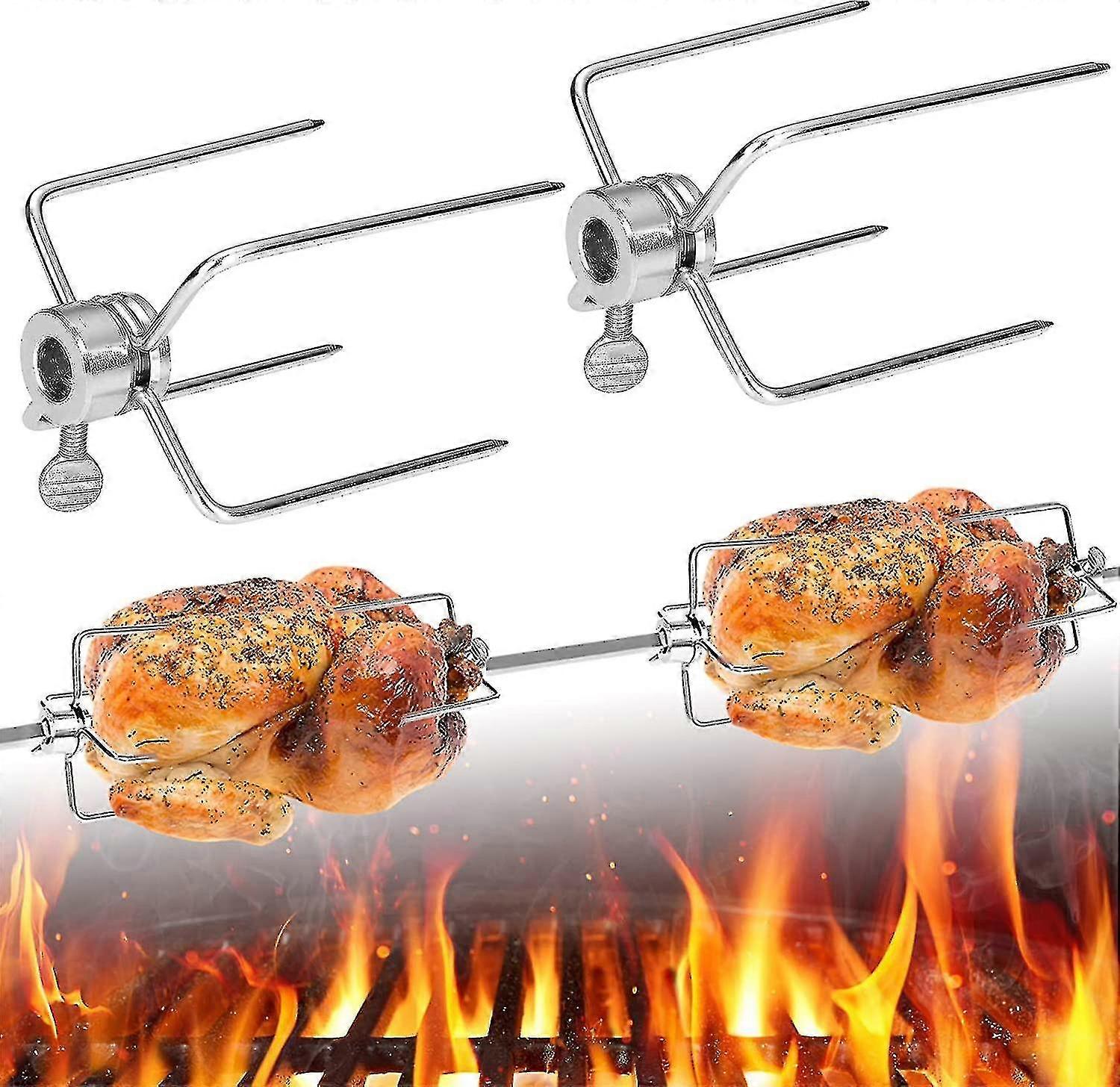 Stainless Steel Bbq Forks Bbq Accessories Charcoal Grill For Rotisserie Meat