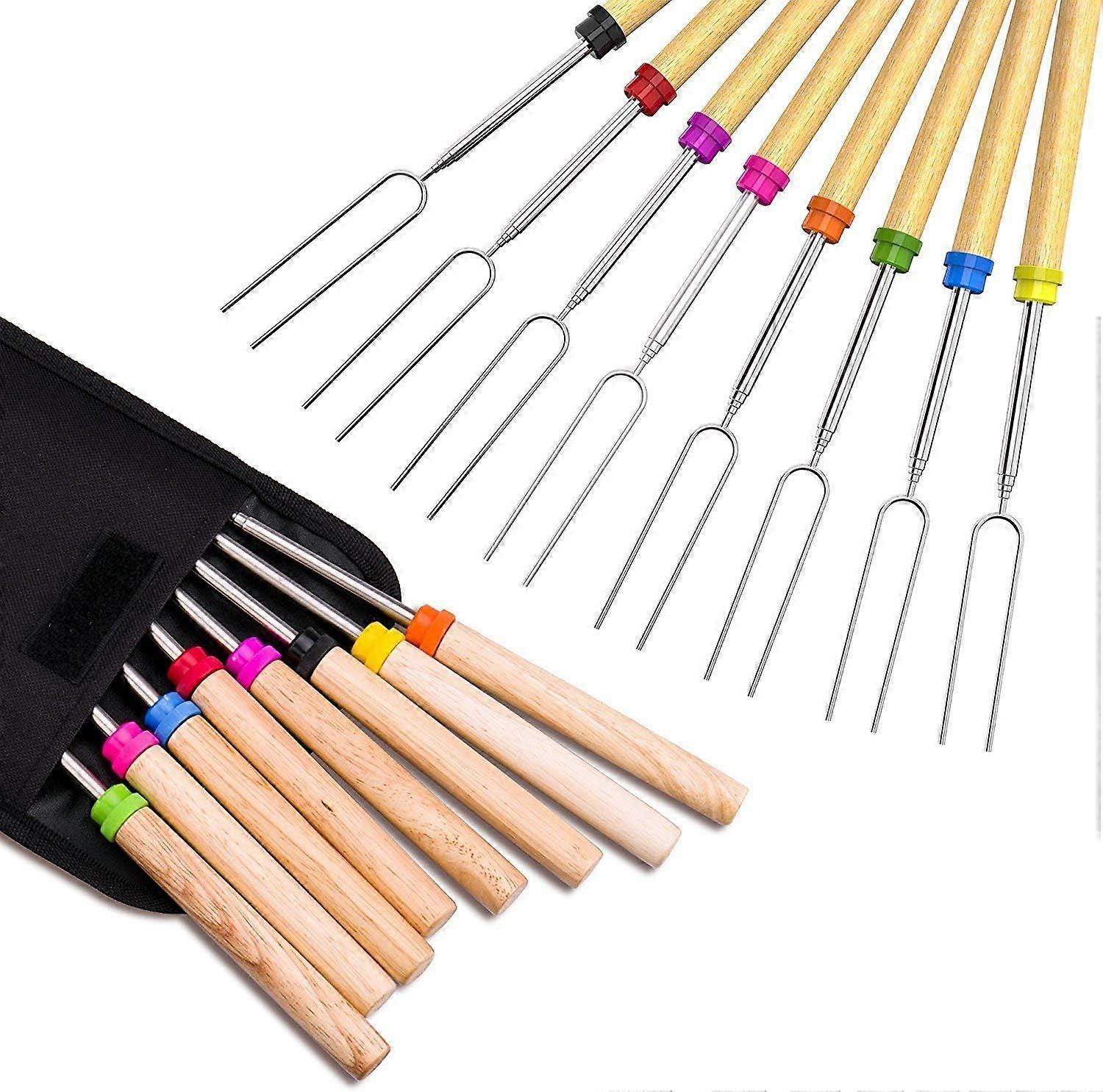 Marshmallow Roasting Sticks, 32 Inch Extendable Telescoping Roasting Sticks Forks