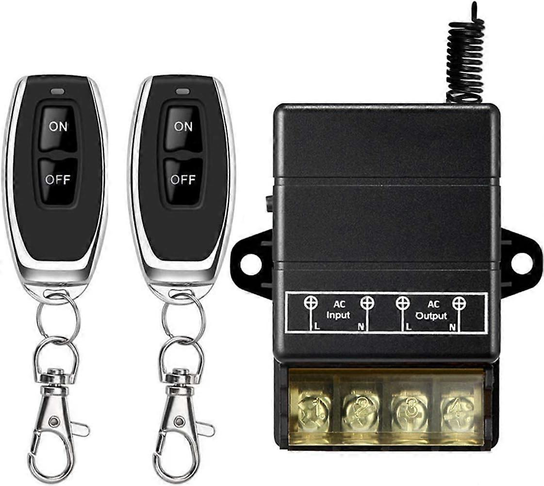 Wireless Remote Switch, AC 110V/220V/230V/240V RF Remote Control Switches for Pump Security Systems Door Curtain Barriers etc. with 328ft long radius