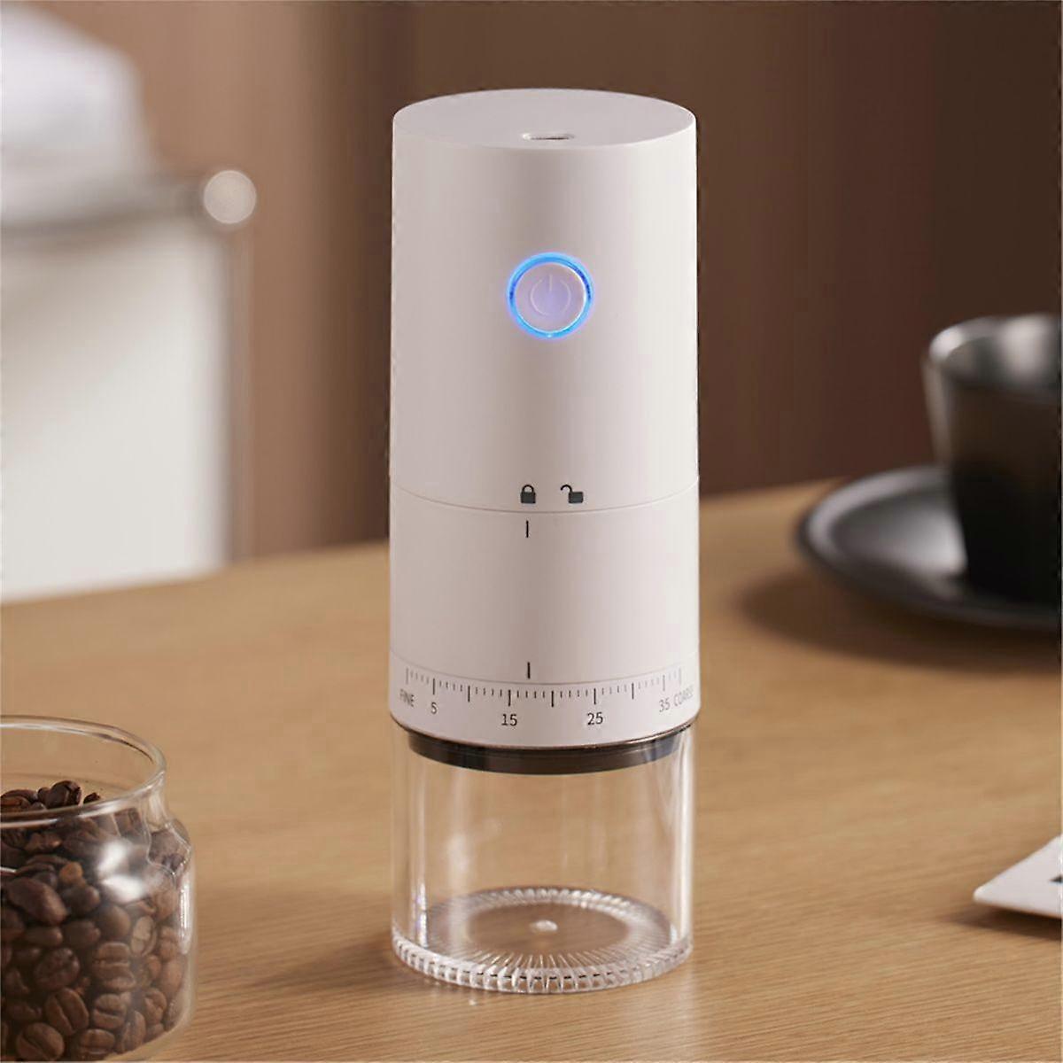 Electric Coffee Grinder with External Adjustment USB Coffee Grinder Automatic Coffee Bean Grinder for Office 1500MAh,A
