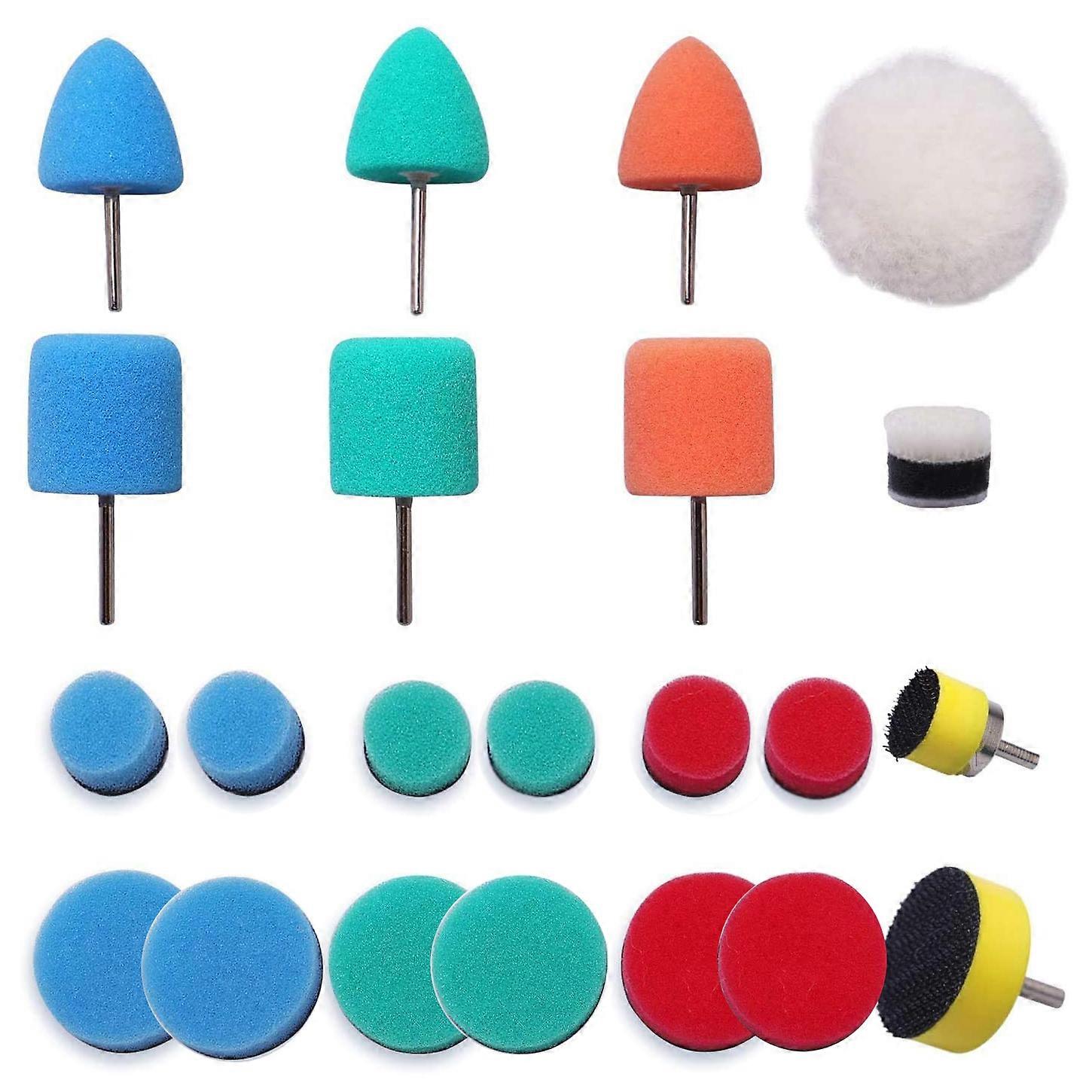 22PCS Mini Detailing Sanding Polishing Pads Waxing Sealing Glaze Car Buffing Wheel for Cordless Electric Drill Rotary Tools