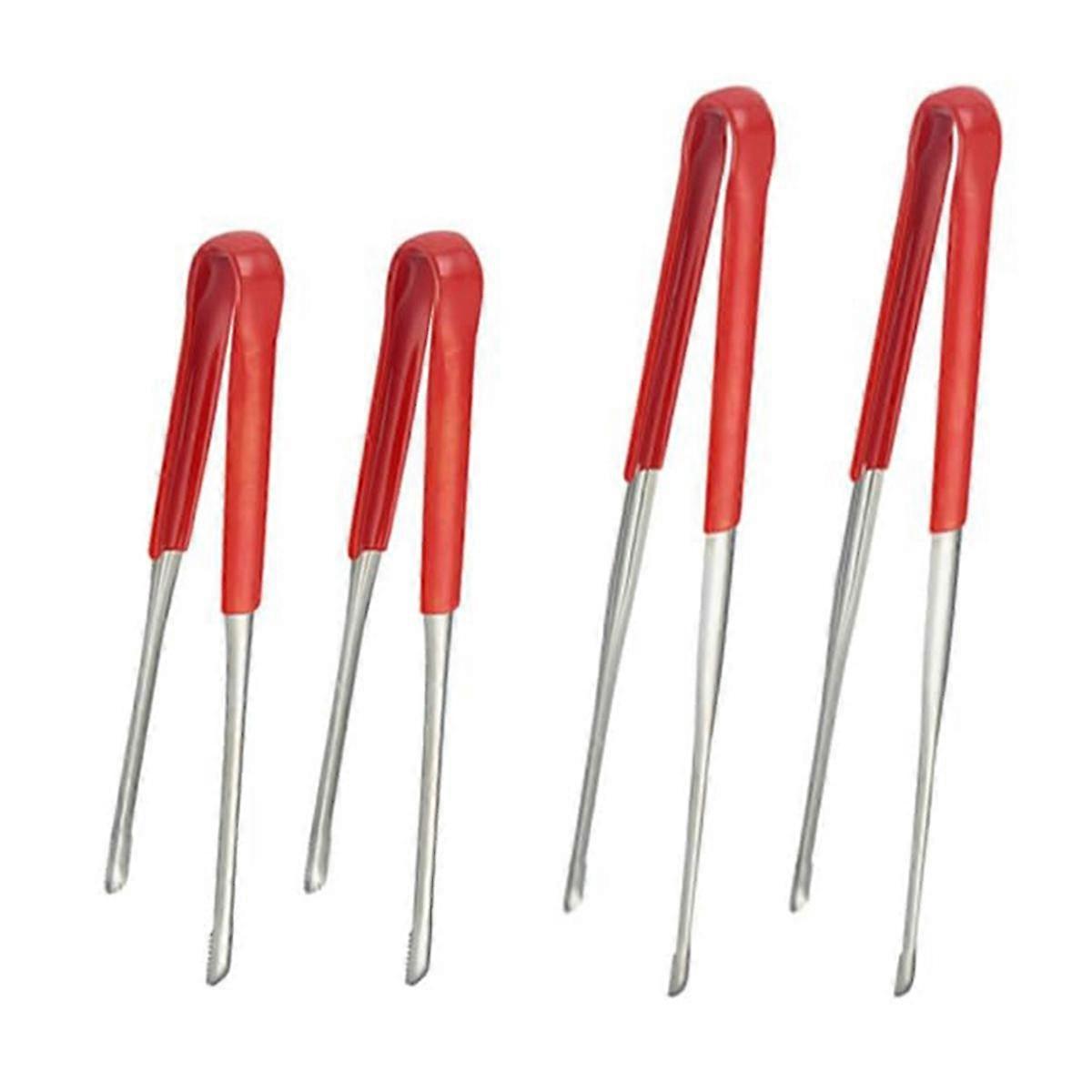 4Pcsキッチントンググリルトング、11.5インチおよび13.5インチの金属製フードトング、高温耐性バーベキュートング