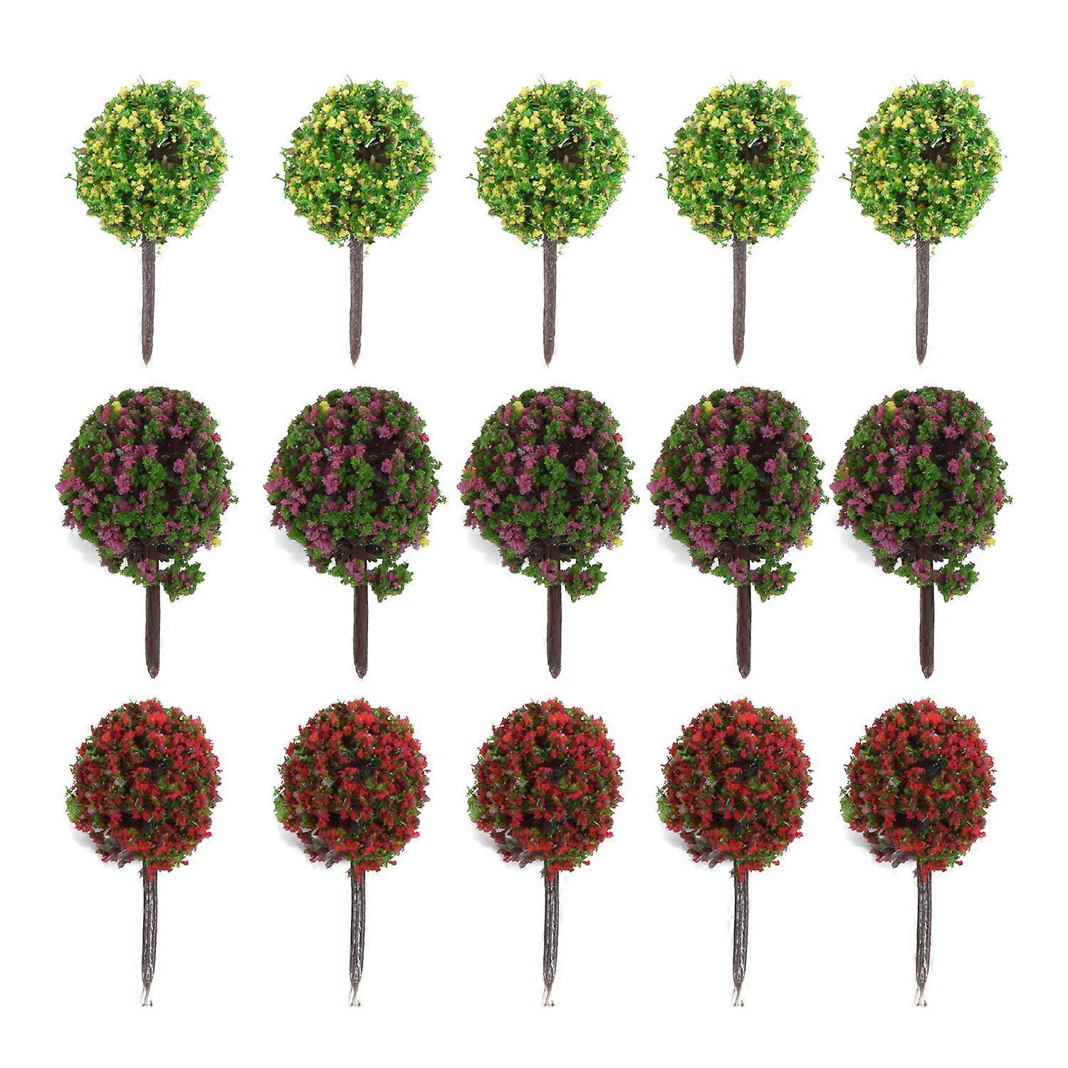 20Pcs Mini Model Trees Micro Landscape Decor Train Layout Accessories DIY Plastic Artificial Miniature Toys