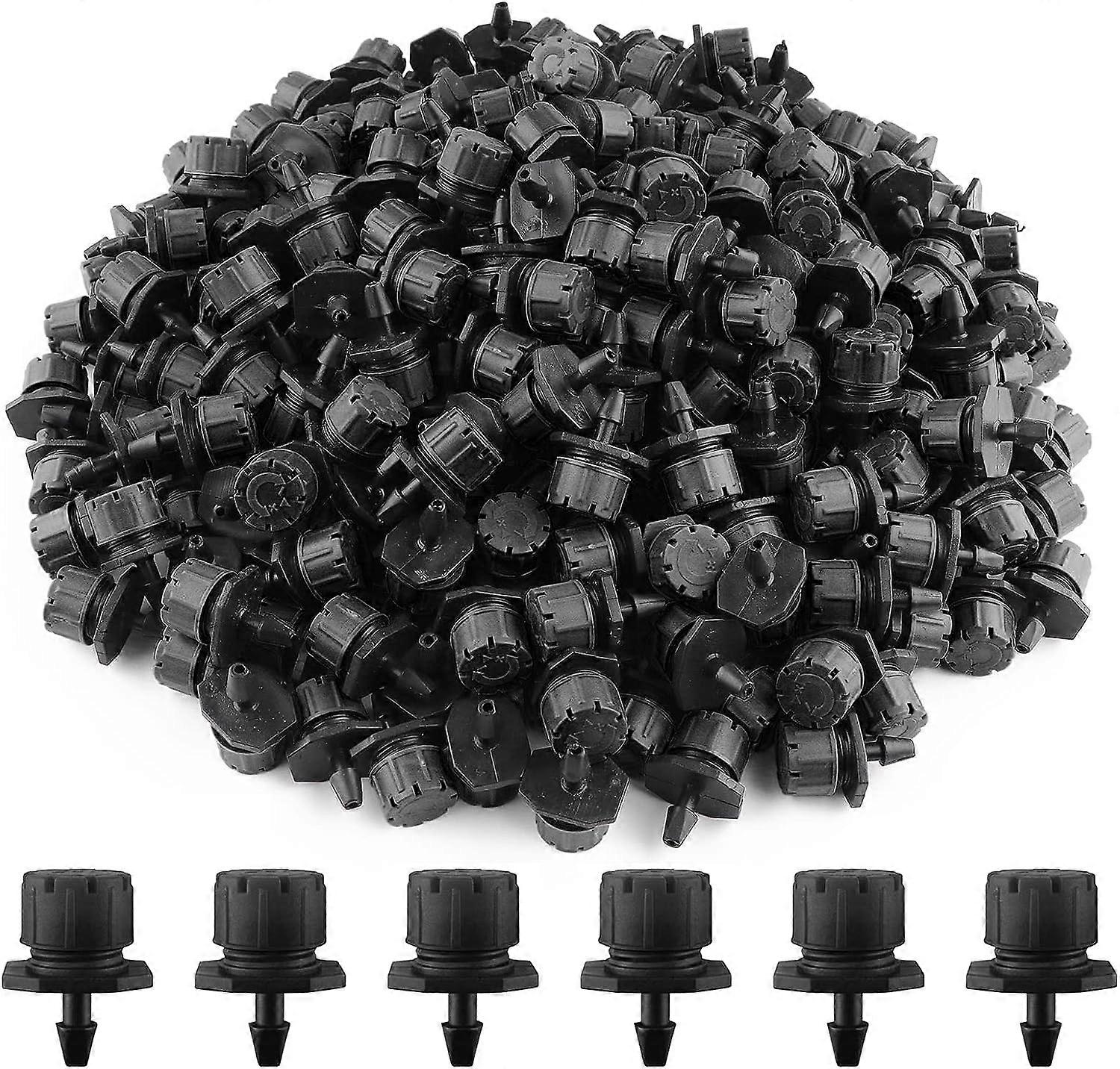 200pcs Adjustable Irrigation Dripper, 1/4'' Drip Irrigation System Micro Flow Drip Head Irrigation Mist Nozzles for Vegetable Gardens or Flower Beds