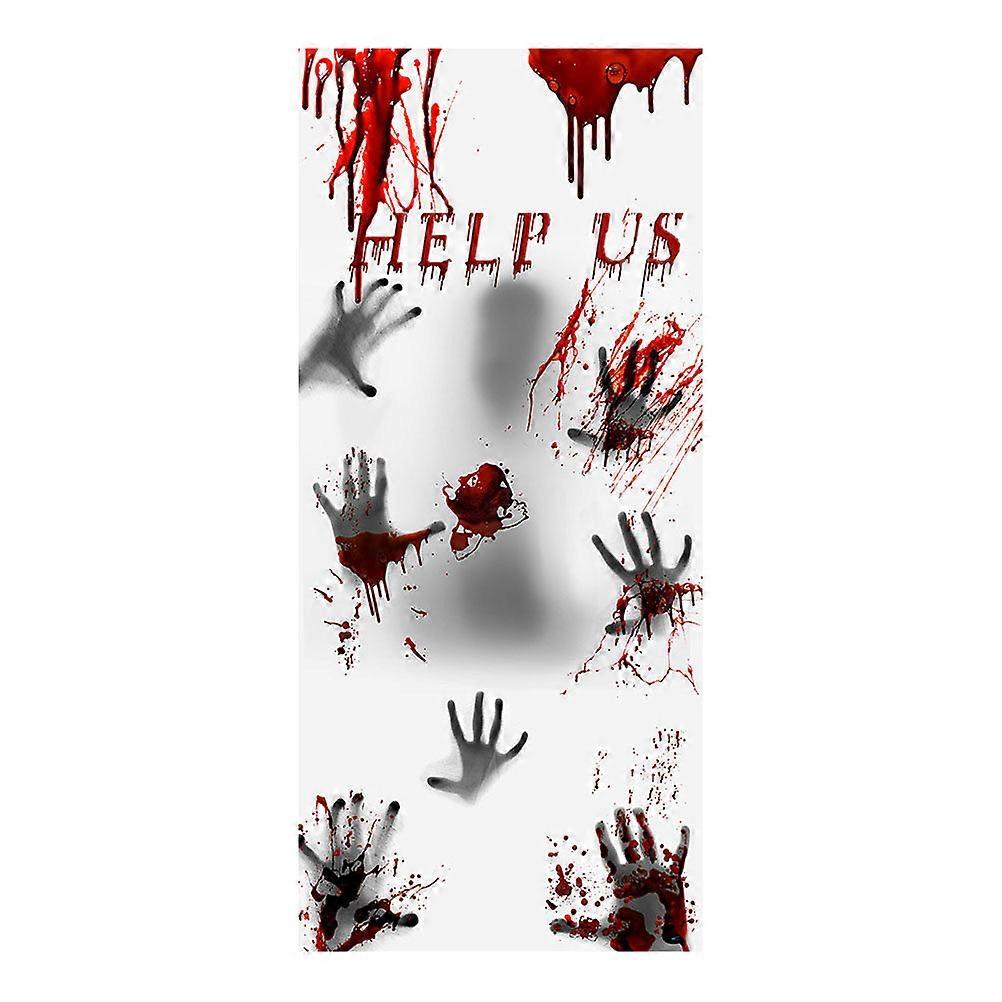 1 قطعة هالوين ستارة الباب مخيفة شاشة معلقة للحزب الأبيض