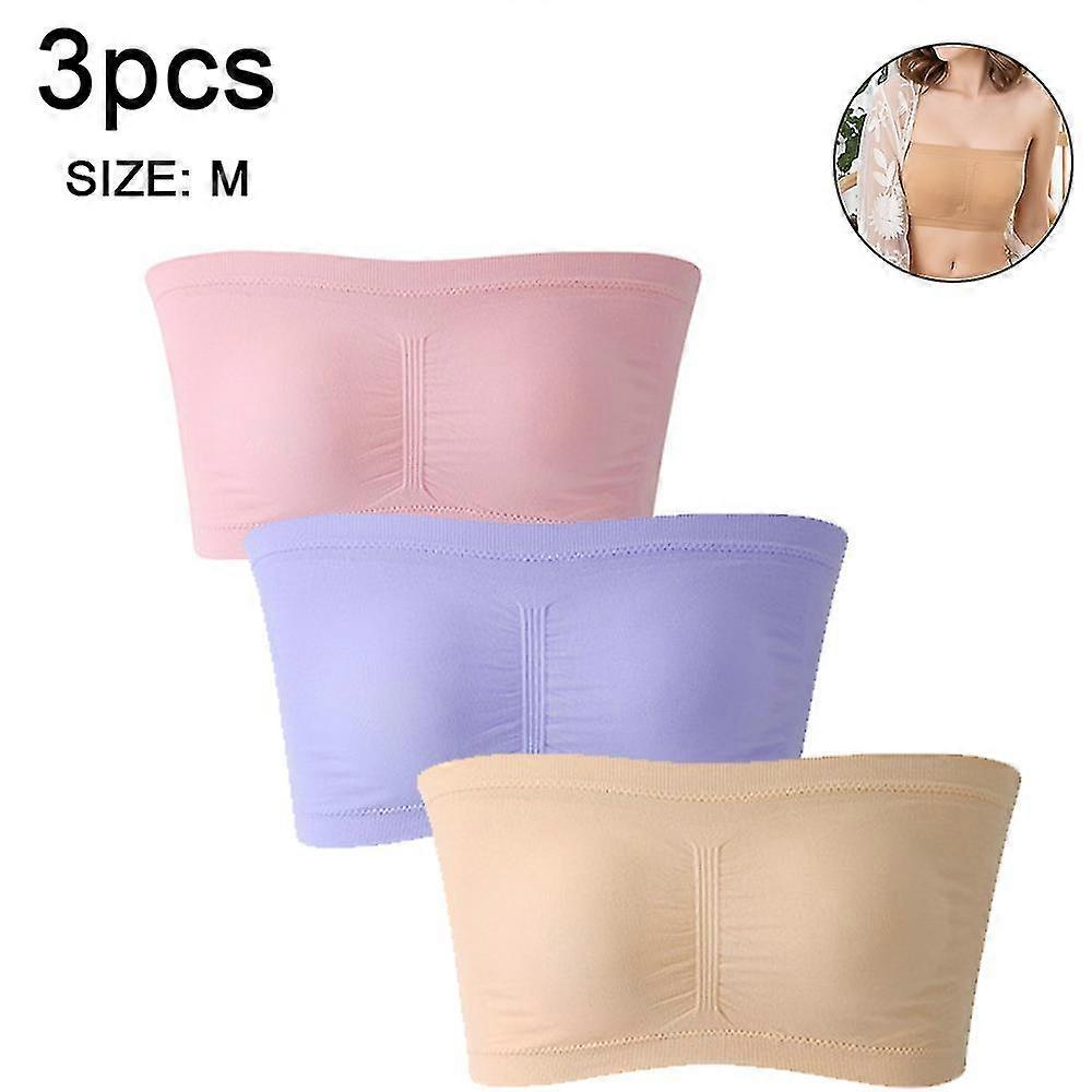 Women's Combo Pack One Size Strapless Base Bra Layer Seamless Bra-MXBC