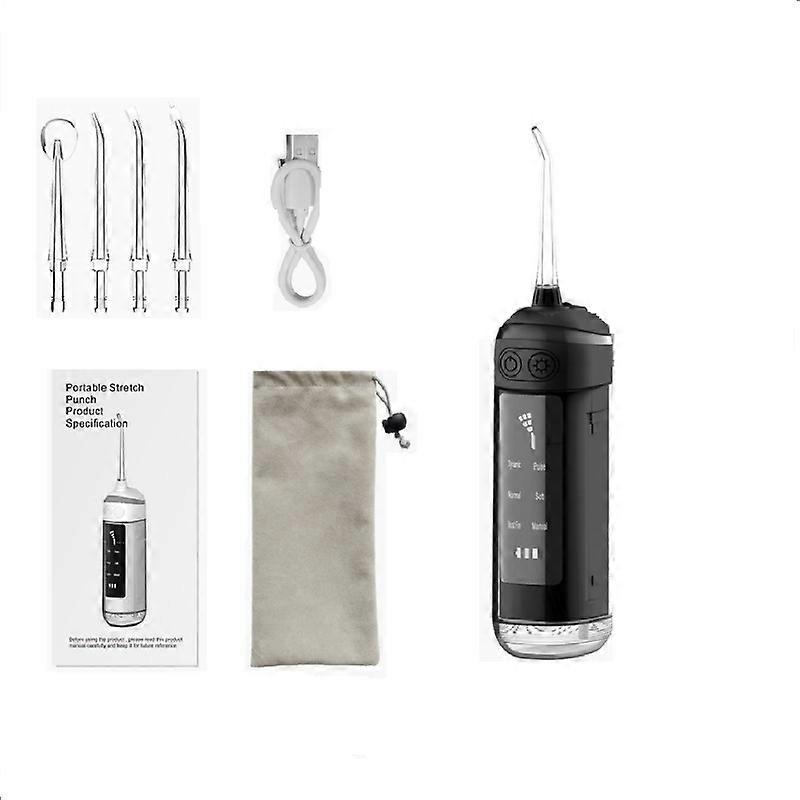Irrigateur buccal Portable Dentaire Hydropulseur USB Rechargeable Jet Diff Cure-Dent 4 Jet Tip 180ml 6 Modes IPX7 1600rpm