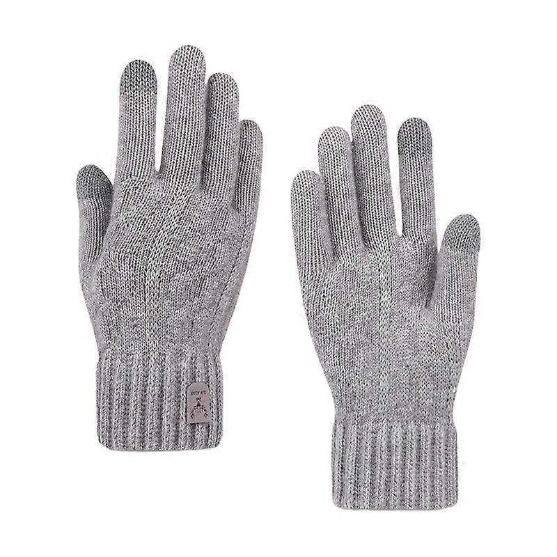 1 Pair Ski Gloves Knitted Lint Free Sweat Absorption Good Air Permeability Thread Cuff Windproof Thickened Thermal Soft Knit Winter Gloves for Daily L