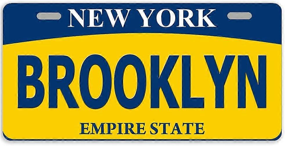 Tampa de Placa de Licença de Carro de Metal do Brooklyn do Estado de Nova York com 2 Furos 11.8 x 6.1 Polegadas