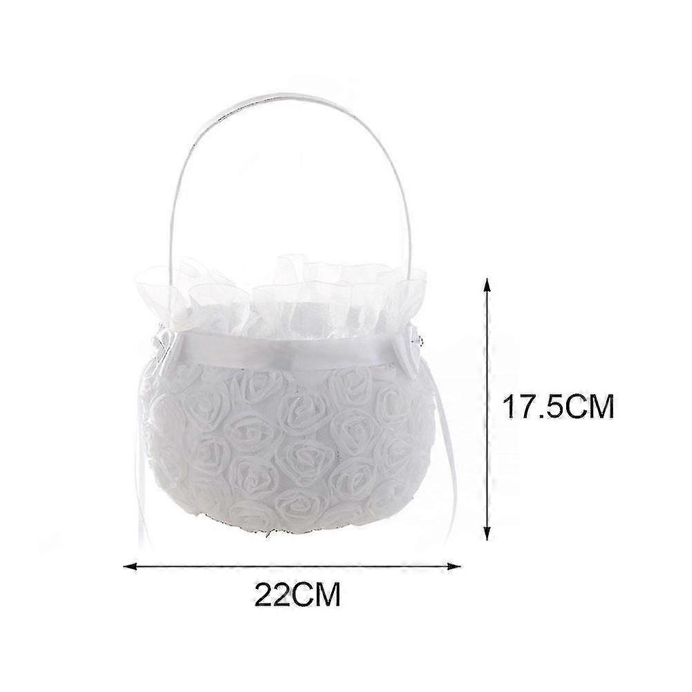 Wedding Flower Basket Flower Girl Basket Lace Rhinest Rat To Wedding Basket