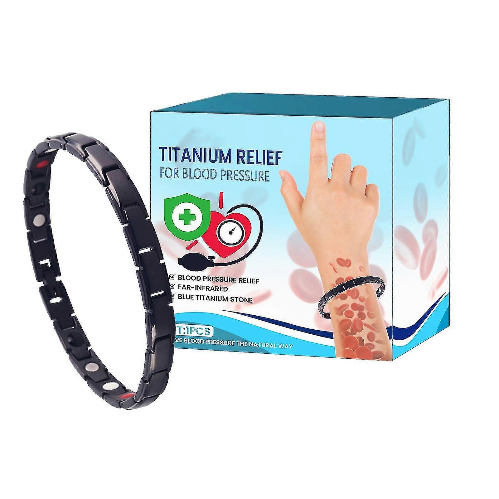 Bracelet de soulagement en titane pour la pression artérielle, bracelet de régulation de la glycémie, bracelet de thérapie en titane pour soulager les étourdissements de la pression artérielle