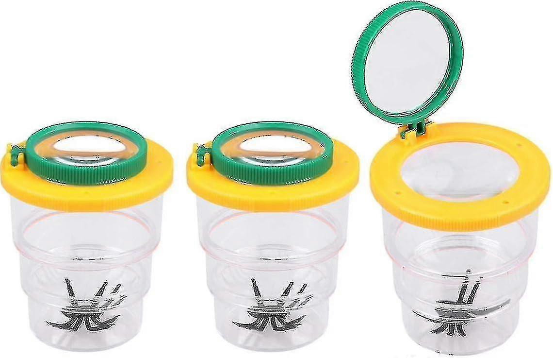 3 Pieces Insect Magnifier Box Insect Spectator Insect Catcher Spectator Environmental Biological Observation Portable Magnifying Glass For Children Ti