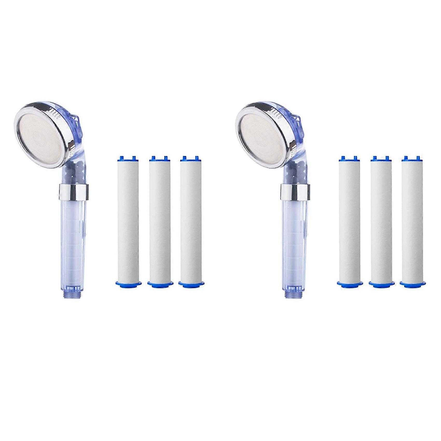 2x High Quality Residual Removal Pp Sediment Filtered Shower Head Filter Pure Shower 3-speed Water