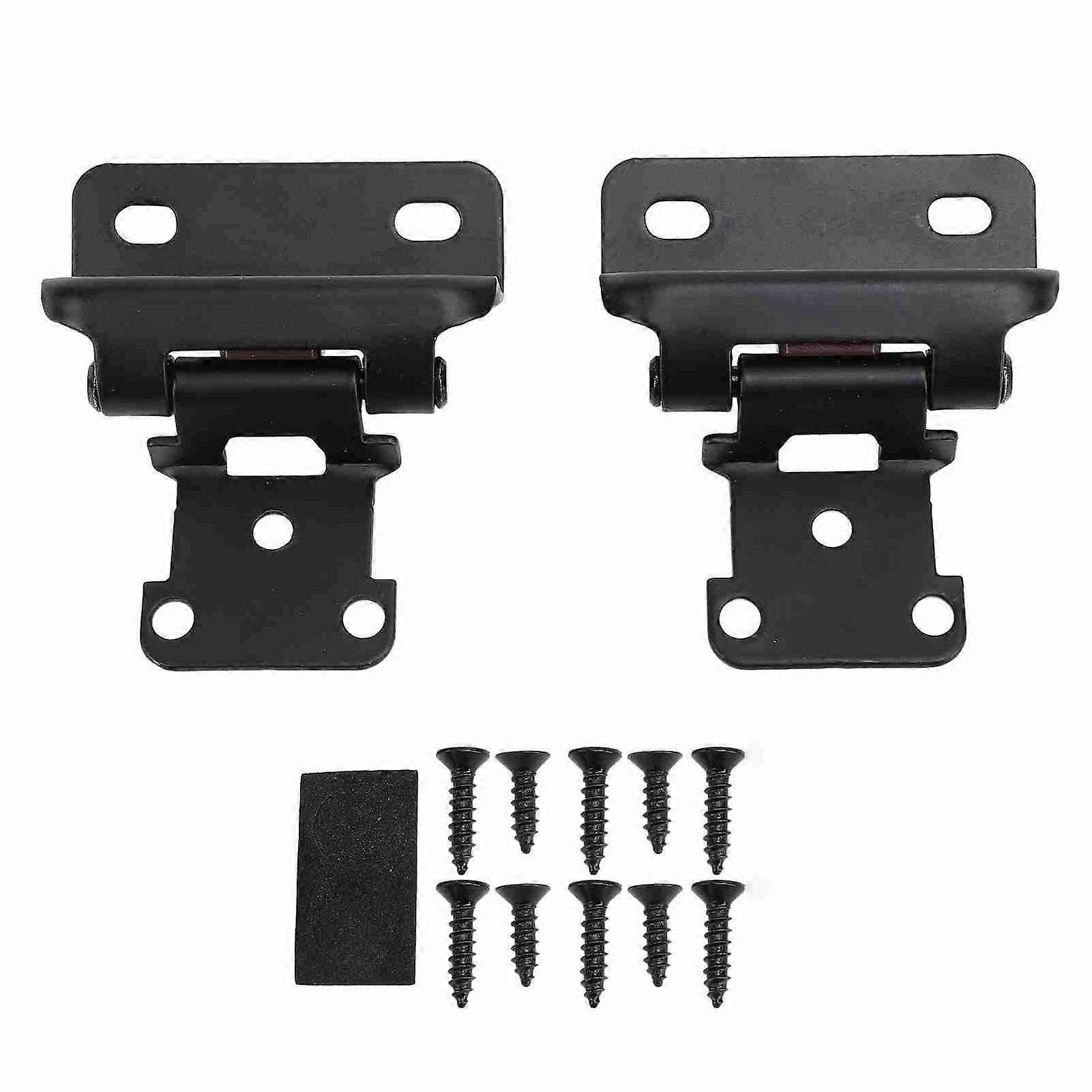 2Pcs μόνος κλείνοντας μεντεσές γραφείων 1/2in ενισχυμένος ημι μεντεσές πορτών ντουλαπιών επικαλύψεων χάλυβα ασφάλειας ημι περιτυλίγματος για το μπάνιο κουζίνας RV βάρκα Campervan μαύρο