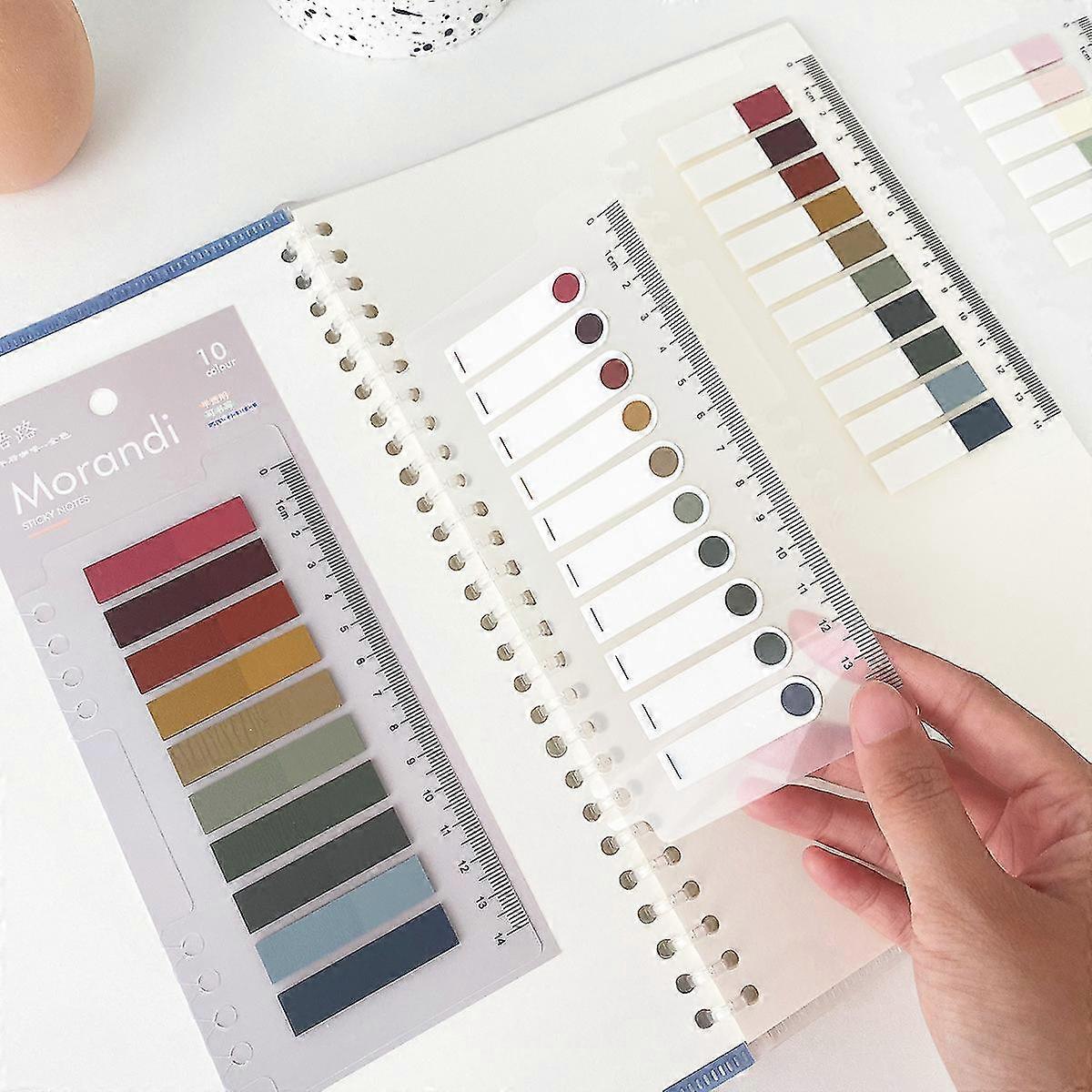 Sticky Tabs 1200 Pieces Book Tabs, Morandi Sticky Note Tabs, Writable and Repositionable Page Makers, Index Tabs for Annotating Books, Page Tabs, Book