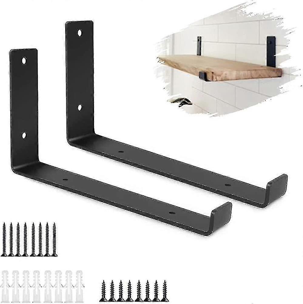 Soporte de estante negro, 2 piezas