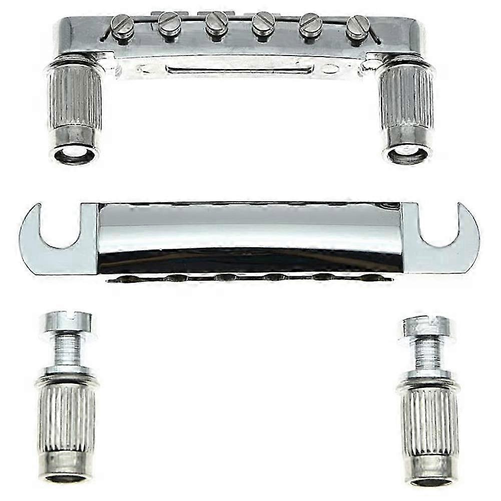 Tune-O- Bridge and Tailpiece with Studs Set for ABR-1 Bridge Style LP Electric Guitar Replacement,S