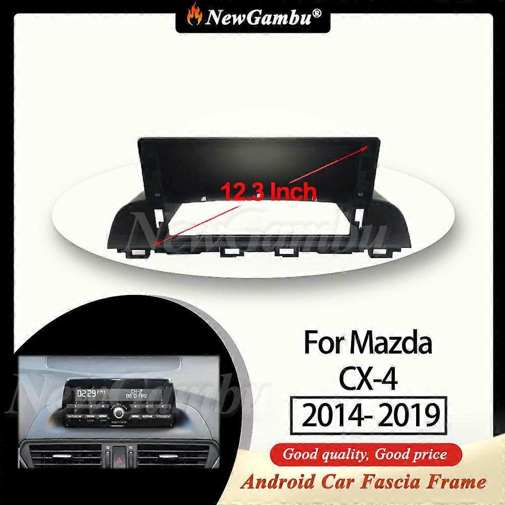 NewGambu 123 inch Car Fascia Frame For Mazda CX-4 2014- 2019 Frame Screen Android Dash Panel Frame Fascias Decoder