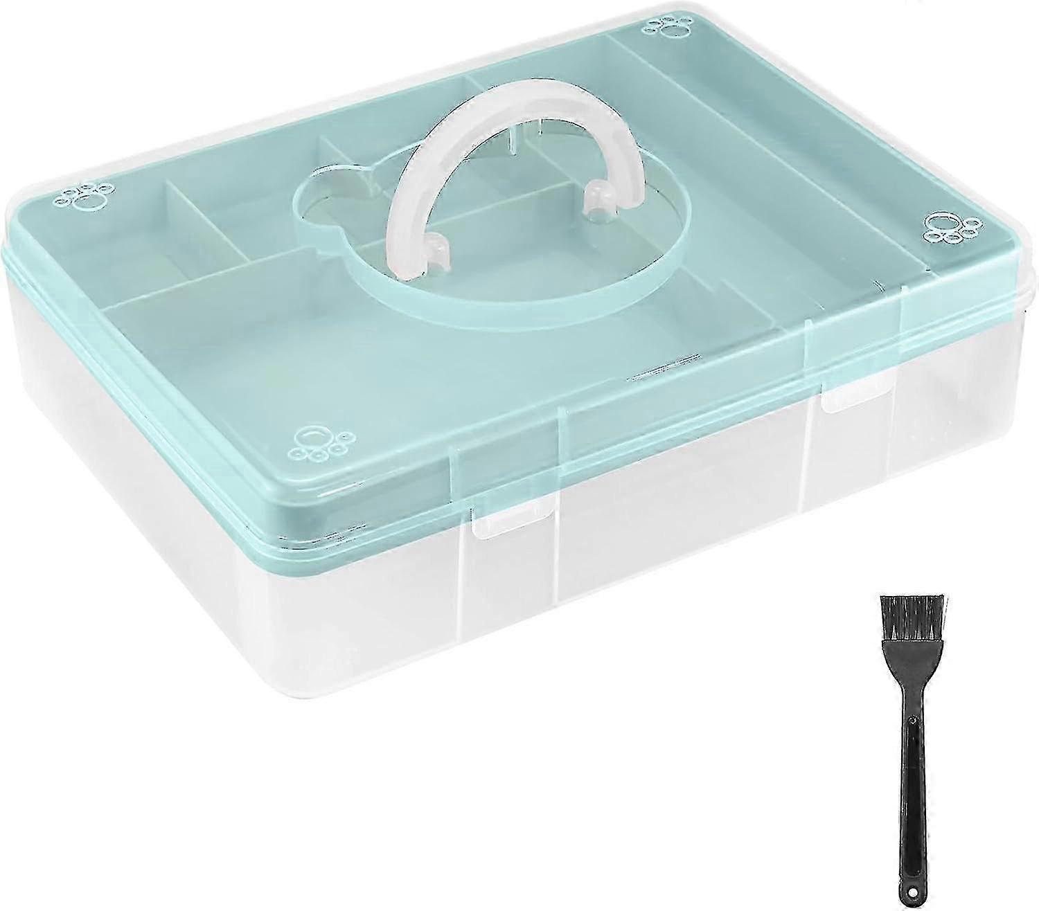 Stackable Craft Storage Box, with 7 Compartment Tray - Large Capacity Multi-Use Organizer for Medications, Sewing Supplies, Toys, Statione