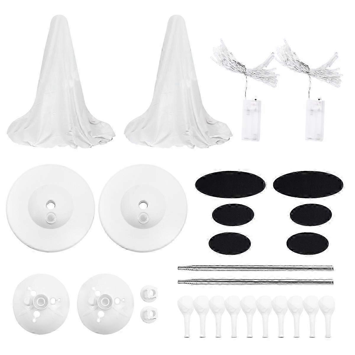 万圣节装饰户外 - DIY 2 件大号发光白布鬼 - 可爱的鬼魂带 20 个 LED S