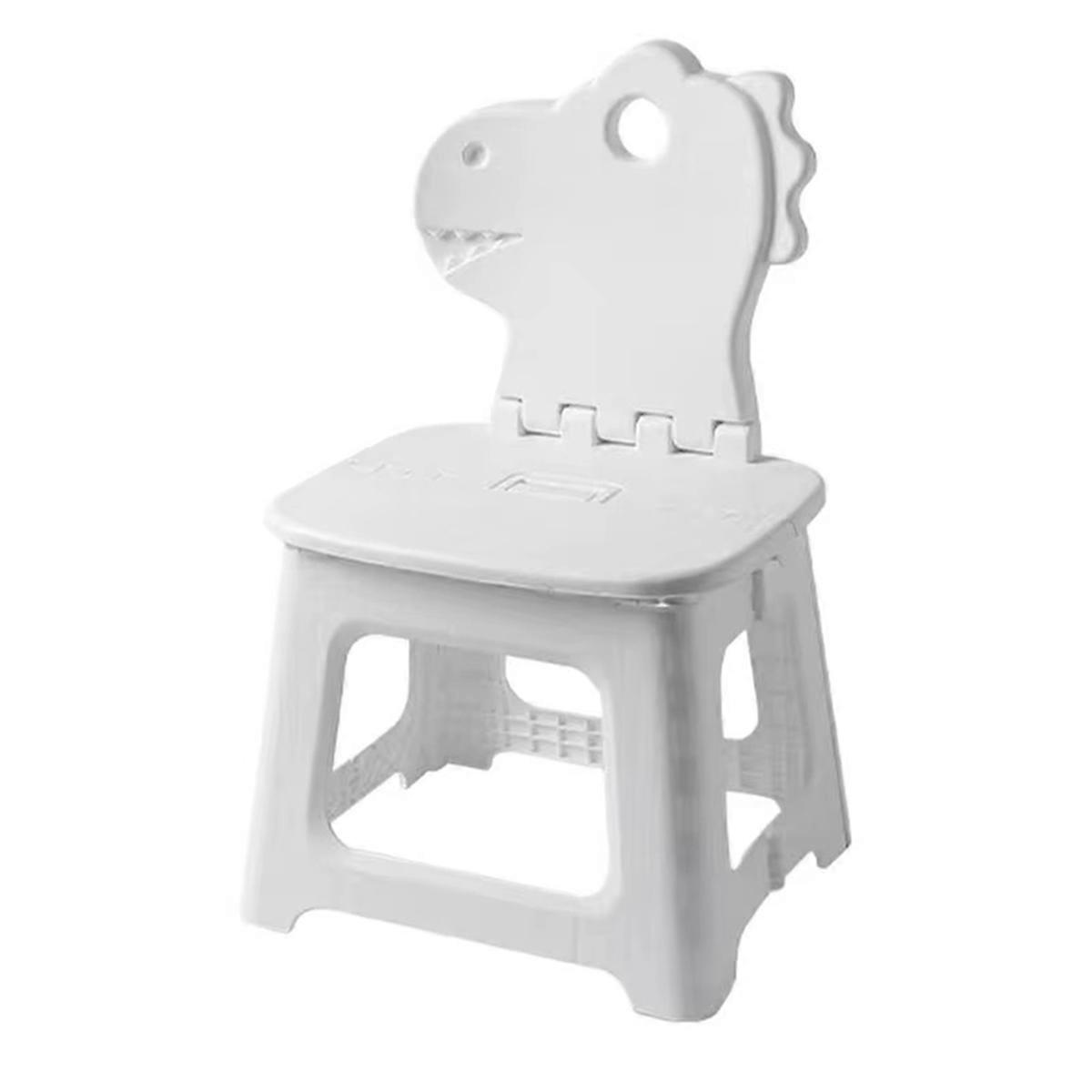 Step Stool for Kids Dinosaur Foldable Step Stool with Back Support Seat Furniture Home Shoe Changing Chair