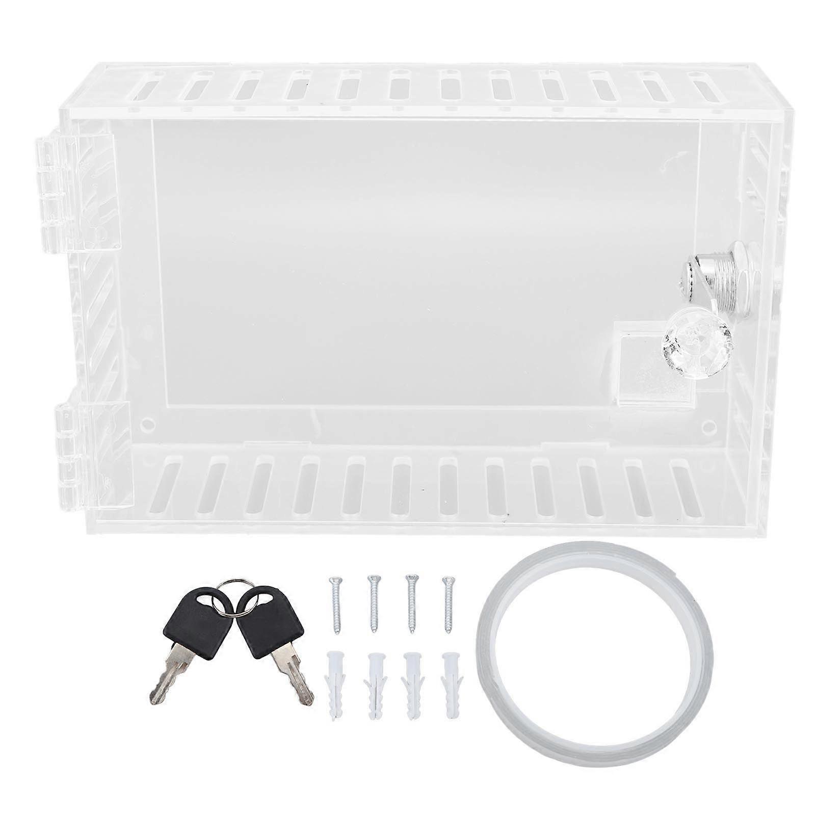 Thermostant Cover Box Universal Clear Lock Box Acrylic Easy to Install Wear Resistant with Keys for Thermostant Panel Home School Office