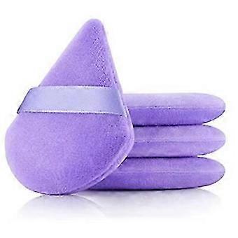 4PCs Make-up Start Makers Dreieck Make-up-Schwämme, weiche Samt-Puderschwämme, wiederverwendbare Gesichtspuderquaste mit Riemen für Puder-Foundation (lila)