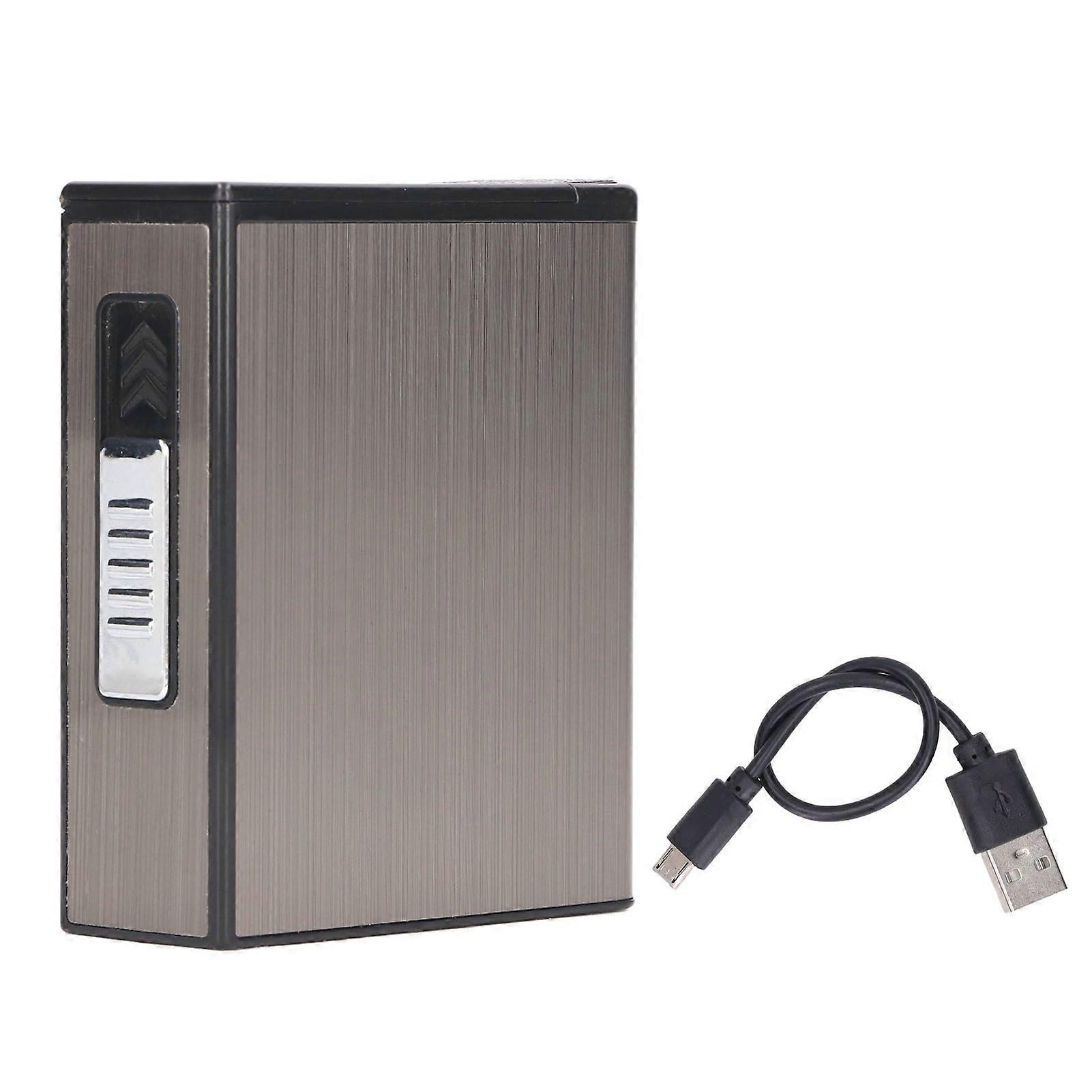 Cigarette Box Energy Saving Cigarette Case with Automatic Ejection Holder Lighter 20 Capacity Replaceable Tungsten Wire