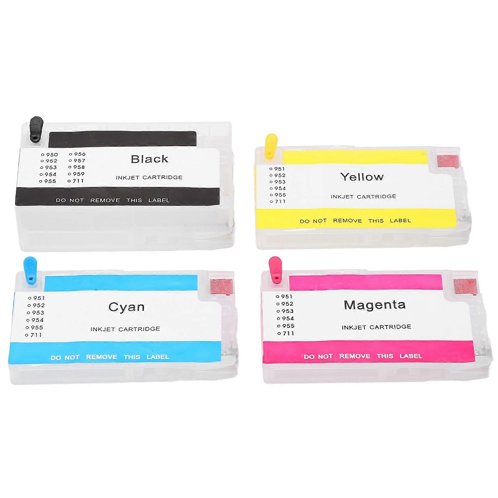 4PCS Ink Cartridge Set 4 Colors Large Capacity Smooth Ink Output Clear Printing Pigment Replacement