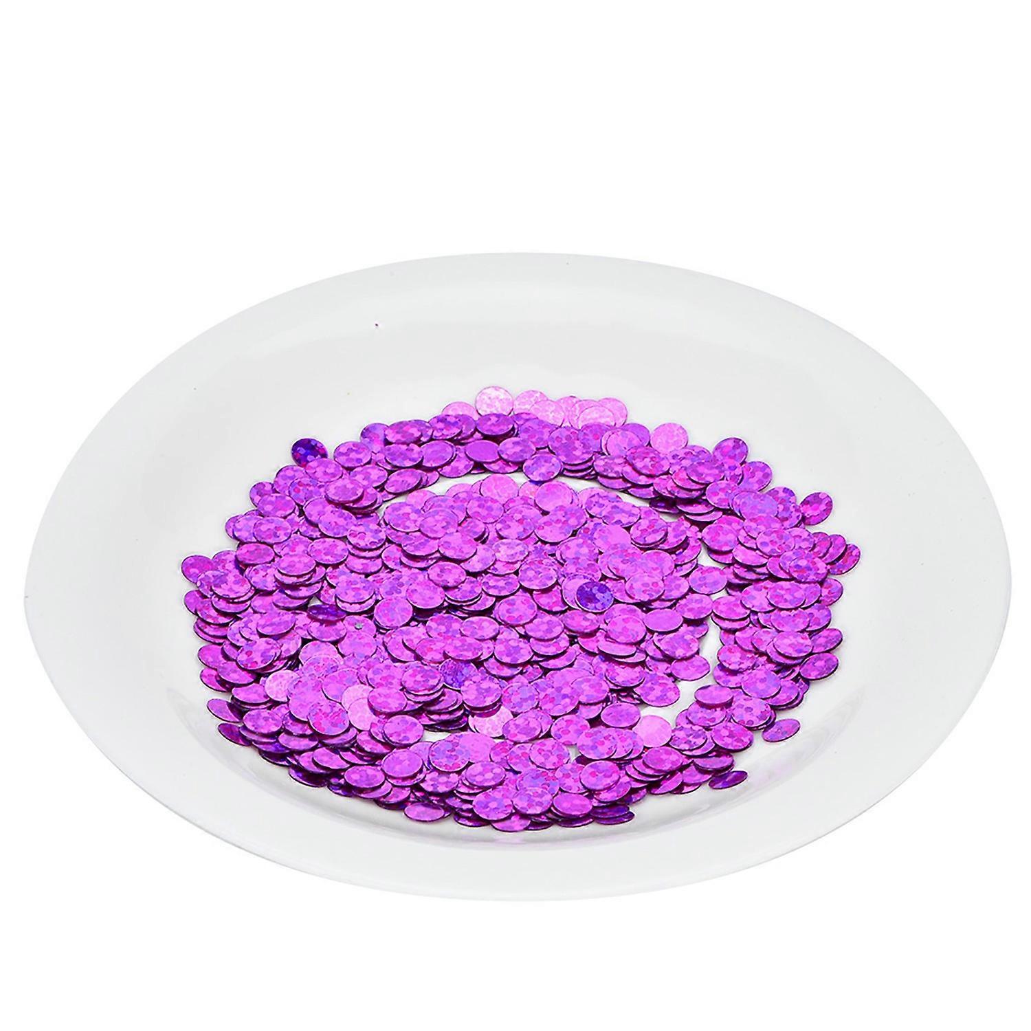 50G DIY PVC No Hole Circular Sequined Stage Wedding Clothes Supplies(Laser Rose Red 2mm)