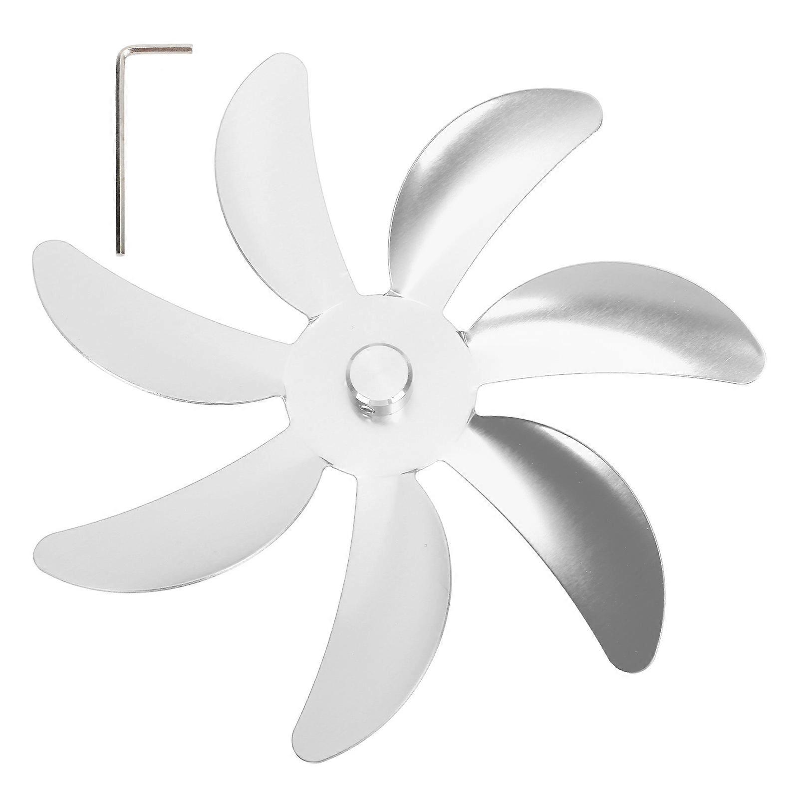 Stove Fan Aluminum Alloy 7 Blades Easy Installation Universal Blade Replacement for Fireplace Fan